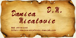 Danica Mićalović vizit kartica